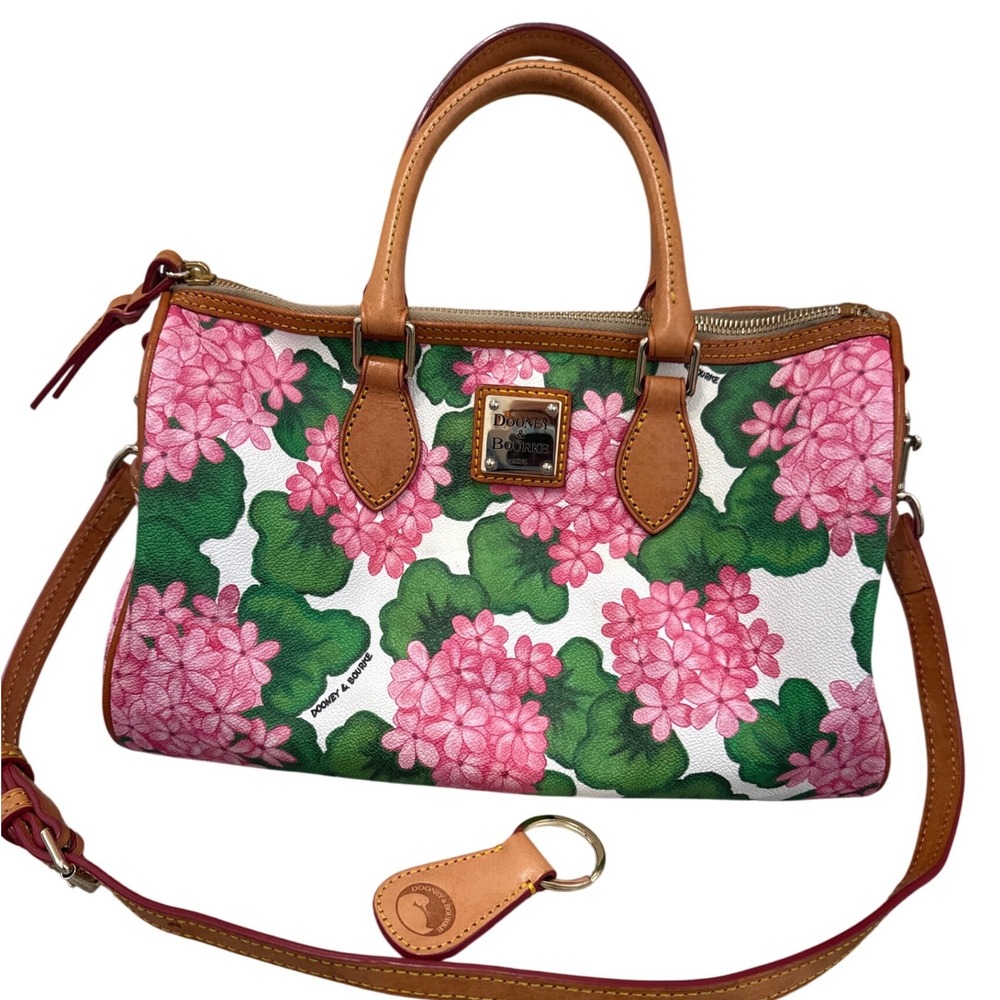 Dooney & Bourke Hydrangea Print Leather Satchel Crossbody floral print Bag